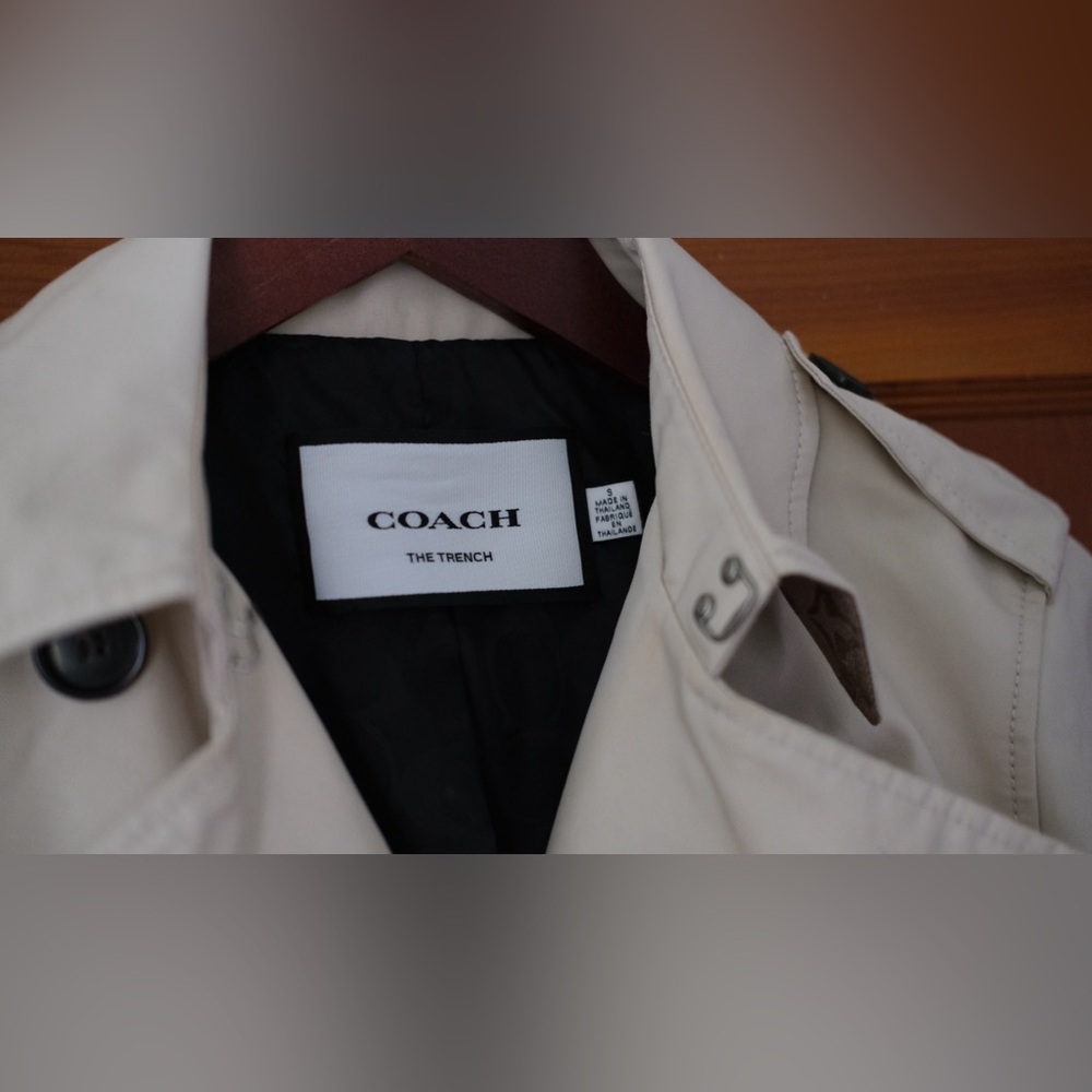 Coach Solid Short Trench Coat
